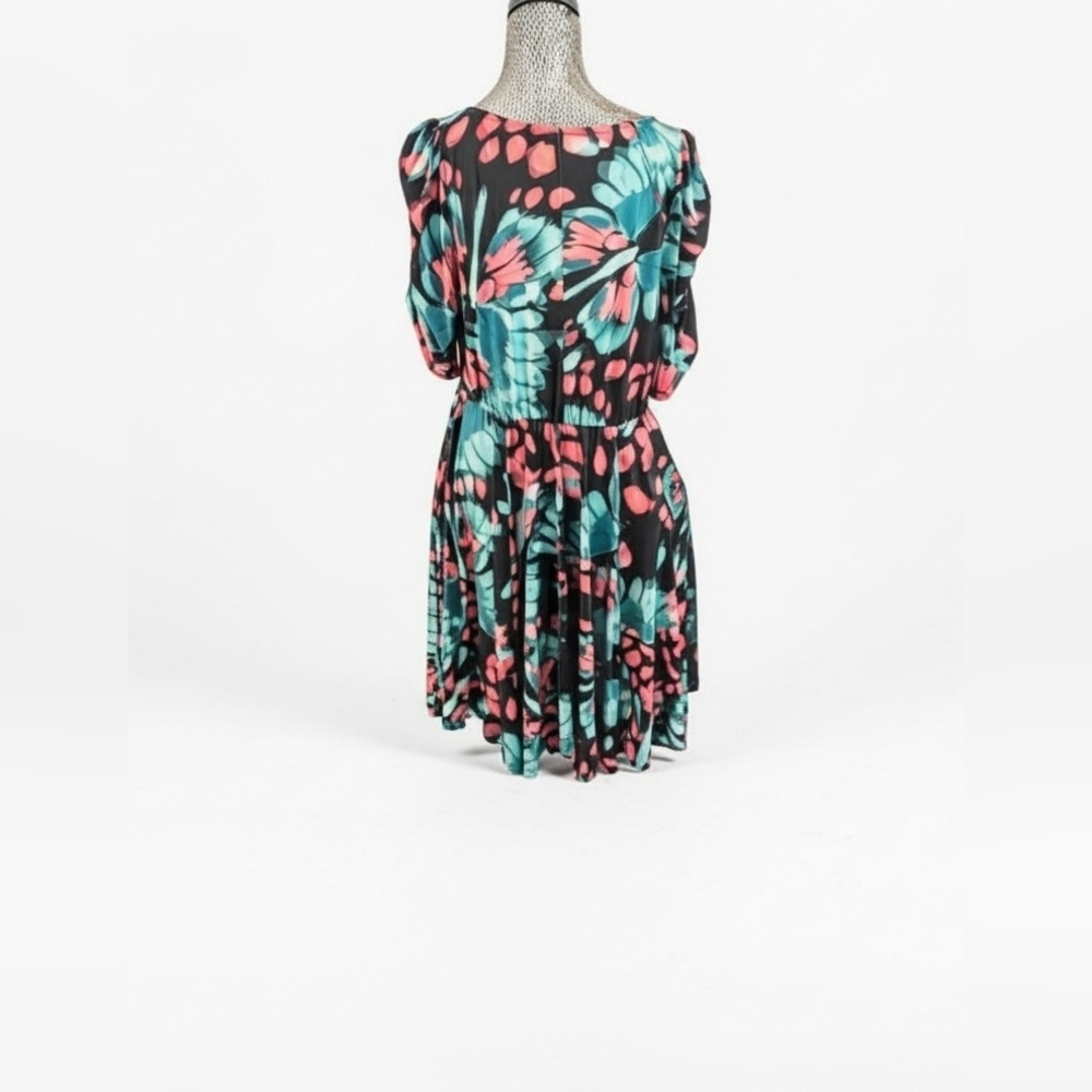 Torrid Teal and Pink Floral Mini Dress - Picture 2 of 5